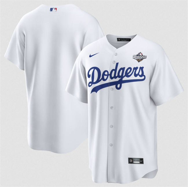 Men's White Los Angeles Dodgers Blank 2025 World Series Home Cool Base Stitched Baseball Jersey